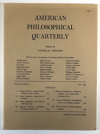 Item #C000022557 American Philosophical Quarterly - Volume II, Number 3, July 1965. Nicholas Rescher