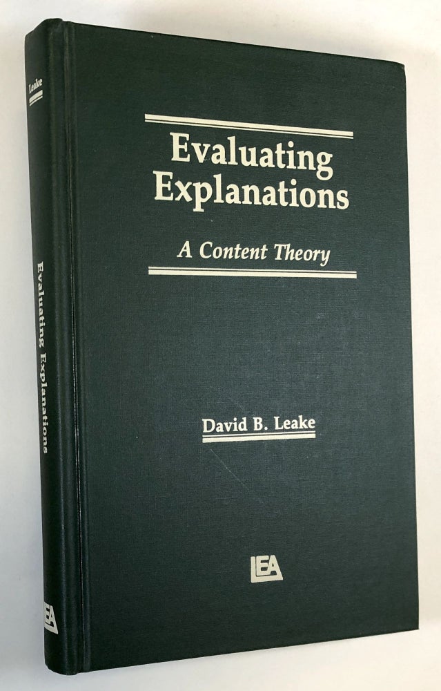 Item #C000022759 Evaluating Explanations: A Content Theory. David B. Leake.