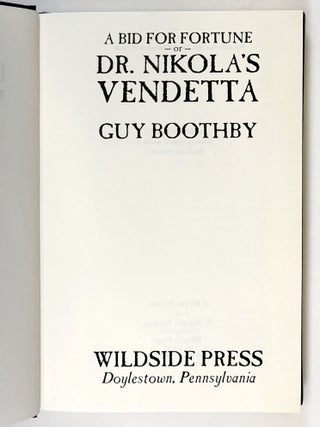 A Bid for Fortune, Or, Dr. Nikola's Vendetta