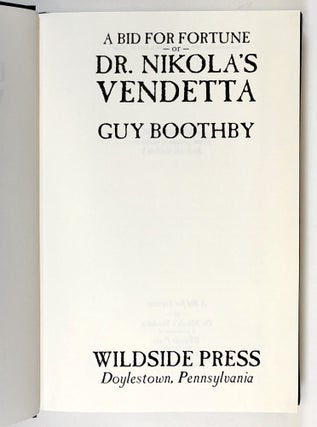 A Bid for Fortune, Or, Dr. Nikola's Vendetta