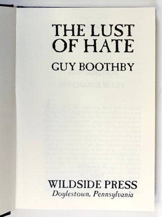 The Lust of Hate
