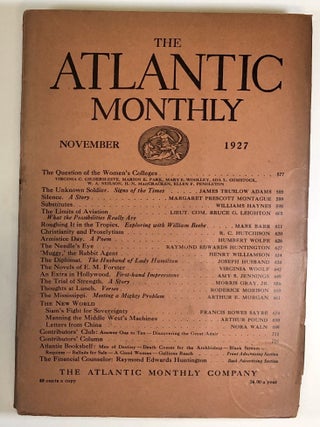 Item #C000032496 The Atlantic Monthly: November 1927 (Vol. 140, No. 5). Virginia Woolf