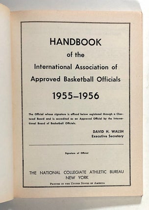 Handbook of the International Association of Approved Basketball Officials 1955-1956