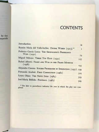 Modern Spanish Theatre: An Anthology of Plays