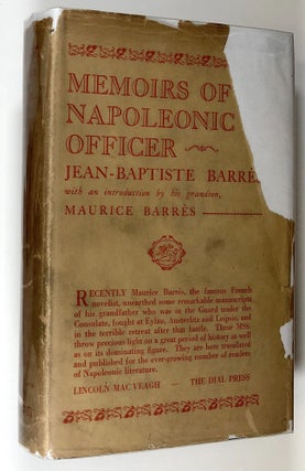 Item #C0000384 Memoirs of a Napoleonic Officer. Jean-Baptiste Barres