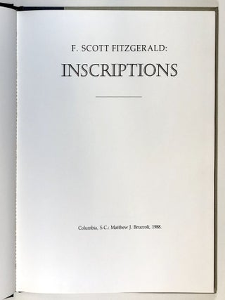F. Scott Fitzgerald: Inscriptions
