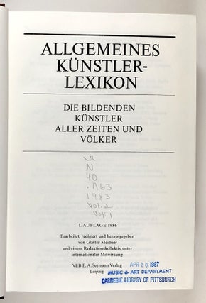 Allgemeines Künstler-Lexicon - Die Bildenden Künstler Aller Zeiten Und Völker. Band 2: Alexander - Andrea di Zanetto