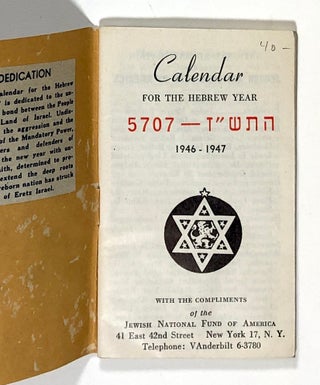 Calendar for the Hebrew Year 1946-1947