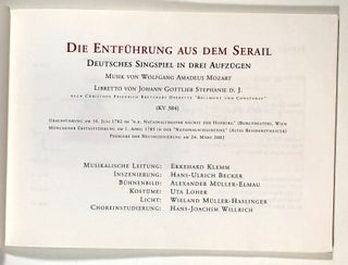 Die Entfuhrung Aus Dem Serail. Deutsches Singspiel In Drei Aufzugen.