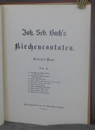 Item #d0012237 Johann Sebastian Bach's Werke, Volume 16: Kirchencantaten, Siebenter Band, No....