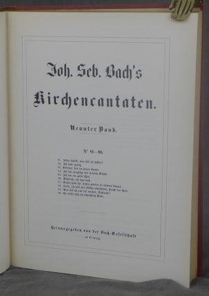 Item #d0012241 Johann Sebastian Bach's Werke, Volume 20: Kirchencantaten, Neunter Band, No. 81-90...