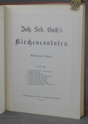 Item #d0012254 Johann Sebastian Bach's Werke, Volume 35: Kirchencantaten, Achtzehnter Band, No....