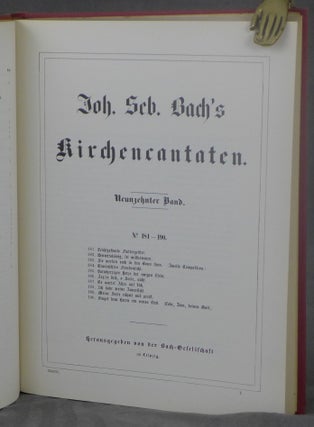 Item #d0012255 Johann Sebastian Bach's Werke, Volume 37: Kirchencantaten, Neunzehnter Band, No....