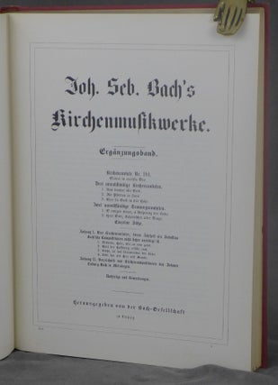 Item #d0012258 Johann Sebastian Bach's Werke, Volume 41: Kirchenmusikwerke, Erganzungsband...