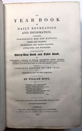 Item #d005416 The Table Book, of Daily Recreation and Information: Concerning Remarkable Men,...