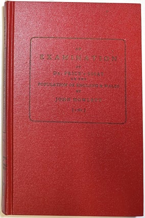 Item #d008046 An Examination of Dr. Price's Essay on the Population of England and Wales and the...
