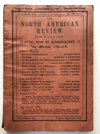 Item #H11374 The North American Review, November 2, 1906. Royal Cortissoz Mark Twain