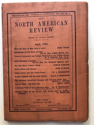 Item #H11398 The North American Review, April 1902. Hamlin Garland Mark Twain, Henry James,...