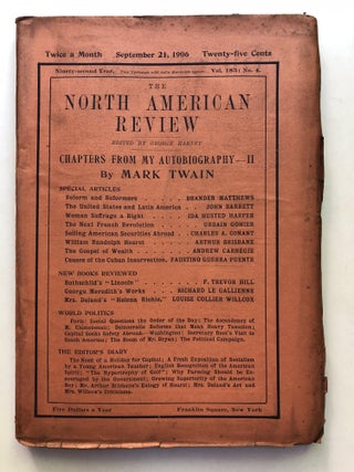 Item #H11402 The North American Review, September 21, 1906. Brander Matthews Mark Twain, etc,...