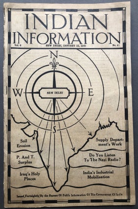 Item #H16860 Indian information, Vol. 6 no. 42, January 15, 1940, plus two speeches by Raman:...