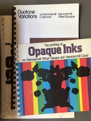 Lot of 100 1970s-80s paper company brochures, catalogs, samplebooks, product booklets, etc.