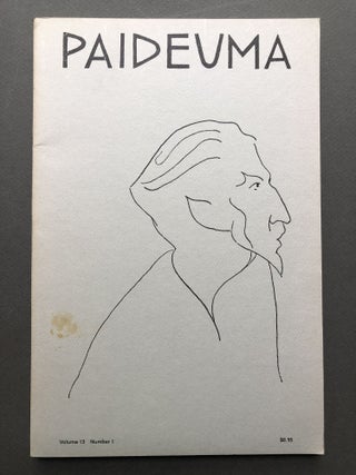 Item #H17010 Paideuma, a journal devoted to Ezra Pound scholarship. Vol. 13 no. 1, Spring 1984....
