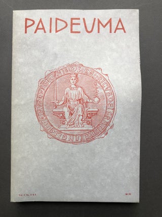 Item #H17015 Paideuma, a journal devoted to Ezra Pound scholarship. Vol. 4 no. 2 & 3, Fall-Winter...