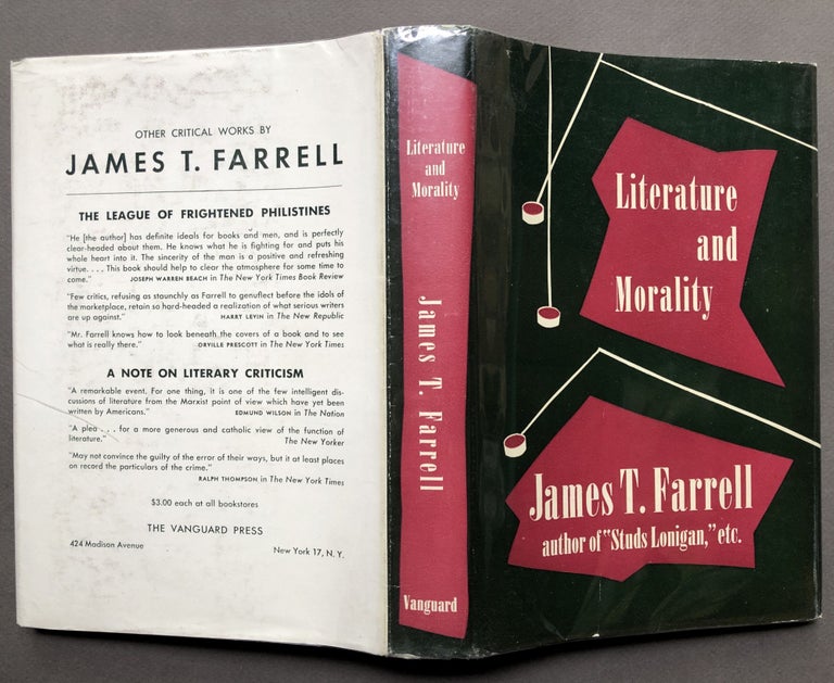 Item #H17053 Literature and Morality - inscribed to James Laughlin. James T. Farrell.