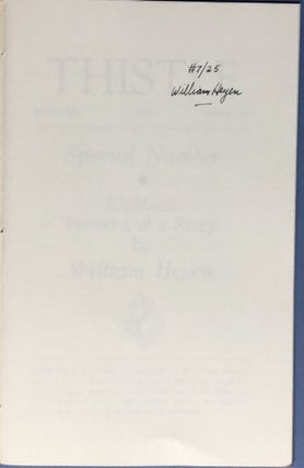 Thistle, Vol. 1, no. 2, 1976, William Heyen Number: Eighteen Poems and a Story