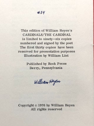 Cardinals / The Cardinal - one of 96 signed copies