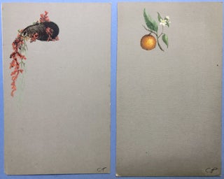 Poems of Florus B. Plimpton -- family copy in full vellum, with two original floral paintings by Cordelia Plimpton