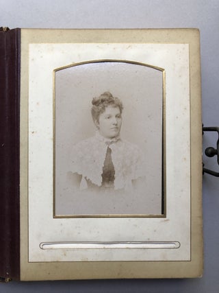 1880s photo album: 27 CDVs, 6 cabinet photos - London, Bayswater, Croydon, Folkestone, Harrogate, Eastbourne