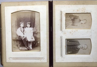1880s photo album: 27 CDVs, 6 cabinet photos - London, Bayswater, Croydon, Folkestone, Harrogate, Eastbourne