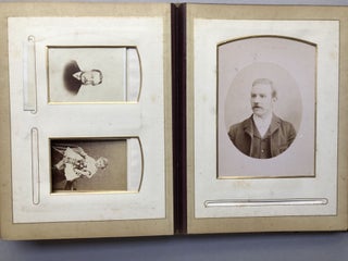 1880s photo album: 27 CDVs, 6 cabinet photos - London, Bayswater, Croydon, Folkestone, Harrogate, Eastbourne