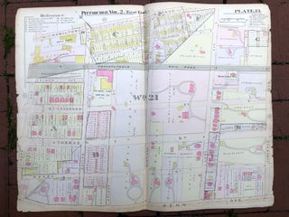 Item #H17325 1899 large double-page color map of HOMEWOOD & N. POINT BREEZE, Pittsburgh. Griffith...