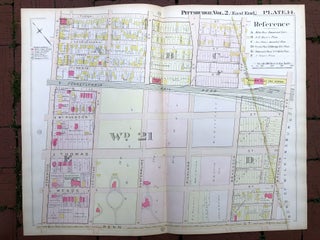 Item #H17326 1899 large double-page color map of HOMEWOOD & BRUSHTON, Pittsburgh. Griffith M....