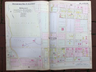Item #H17328 1899 large double-page color map of HIGHLAND PARK, Pittsburgh. Griffith M. Hopkins