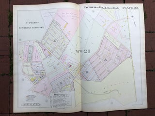 Item #H17333 1899 large double-page color map of LINCOLN-LEMINGTON, Pittsburgh. Griffith M. Hopkins