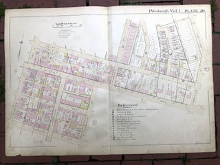 Item #H17341 1889 large double-page color map of HILL DISTRICT, Pittsburgh. Griffith M. Hopkins