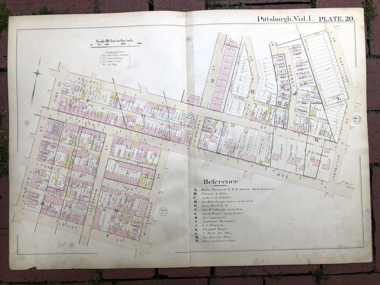 Item #H17341 1889 large double-page color map of HILL DISTRICT, Pittsburgh. Griffith M. Hopkins.