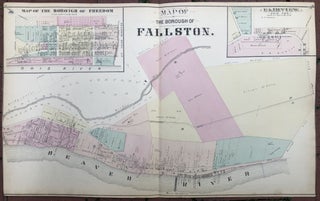 Item #H17359 Large double-page MAP OF THE BOROUGH OF FALLSTON with inset of Freedom, Beaver...