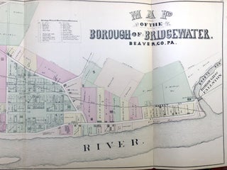 VERY large triple-page MAP OF THE BOROUGH OF BRIDGEWATER, Beaver County, PA