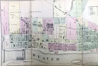 VERY large triple-page MAP OF THE BOROUGH OF BRIDGEWATER, Beaver County, PA
