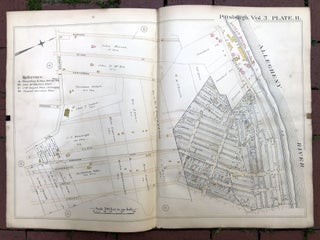 Item #H17375 1890 large double-page color linen-backed map of MORNINGSIDE, STANTON HEIGHTS,...