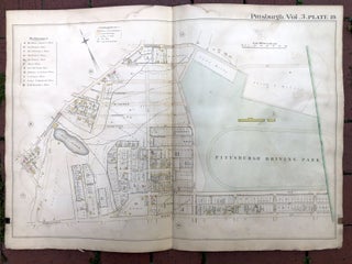Item #H17378 1890 large double-page color linen-backed map of HOMEWOOD, Pittsburgh. G. M. Hopkins