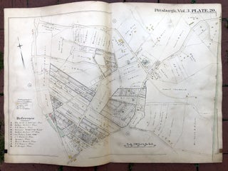 Item #H17379 1890 large double-page color linen-backed map of LINCOLN-LEMINGTON, Pittsburgh. G....