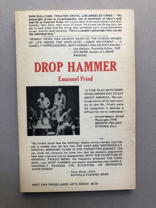 Item #H17441 Drop Hammer (A Play) - inscribed. Emanuel Fried
