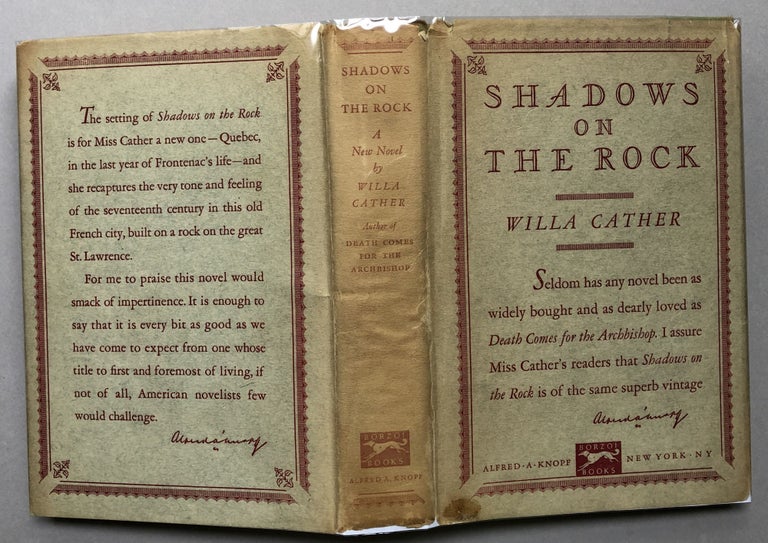 Item #H17502 Shadows on the Rock. Willa Cather.