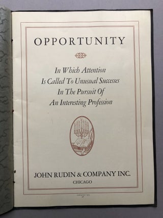 1925 large pamphlet advertising opportunities for sales people to sell The Book of Life: Opportunity, in which attention is called to unusual successes in the pursuit of an interesting profession
