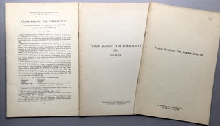 Item #H17727 Frege Against the Formalists, I, II, III: a translation of parts of Grundgesetze der...